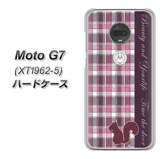 simフリー Moto G7 XT1962-5 高画質仕上げ 背面印刷 ハードケース【519 チェック柄にリス】