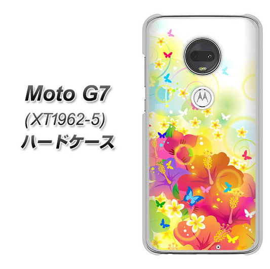 simフリー Moto G7 XT1962-5 高画質仕上げ 背面印刷 ハードケース【647 ハイビスカスと蝶】