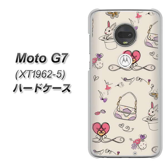 simフリー Moto G7 XT1962-5 高画質仕上げ 背面印刷 ハードケース【705 うさぎとバッグ】