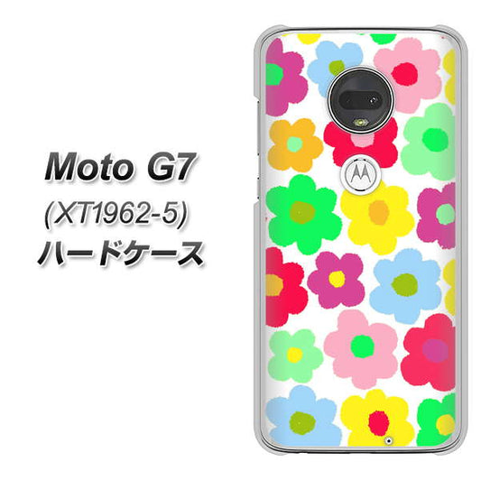 simフリー Moto G7 XT1962-5 高画質仕上げ 背面印刷 ハードケース【758 ルーズフラワーカラフル】