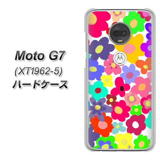 simフリー Moto G7 XT1962-5 高画質仕上げ 背面印刷 ハードケース【782 春のルーズフラワーWH】