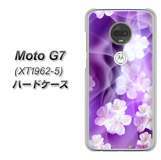 simフリー Moto G7 XT1962-5 高画質仕上げ 背面印刷 ハードケース【1211 桜とパープルの風】
