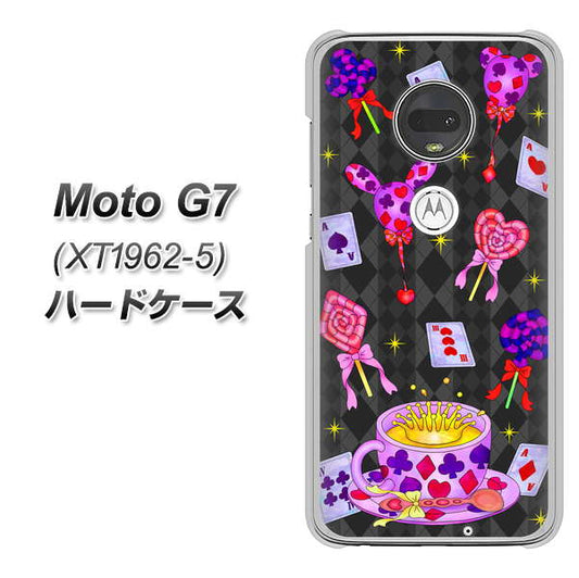 simフリー Moto G7 XT1962-5 高画質仕上げ 背面印刷 ハードケース【AG818 トランプティー（黒）】