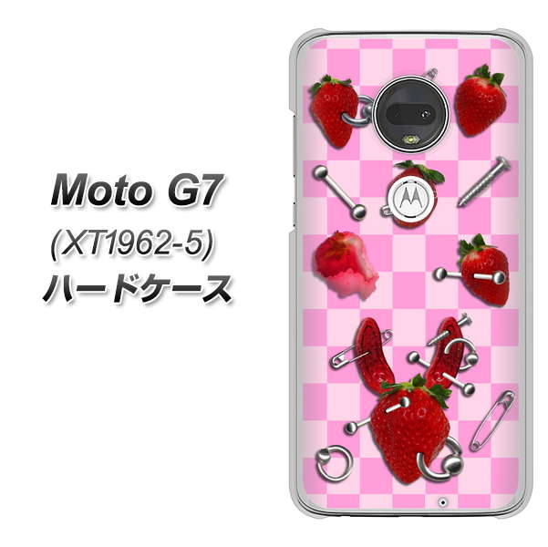 simフリー Moto G7 XT1962-5 高画質仕上げ 背面印刷 ハードケース【AG832 苺パンク(ピンク)】