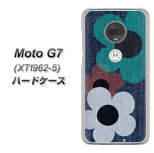 simフリー Moto G7 XT1962-5 高画質仕上げ 背面印刷 ハードケース【EK869 ルーズフラワーinデニム風】