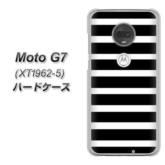 simフリー Moto G7 XT1962-5 高画質仕上げ 背面印刷 ハードケース【EK879 ボーダーブラック(L)】