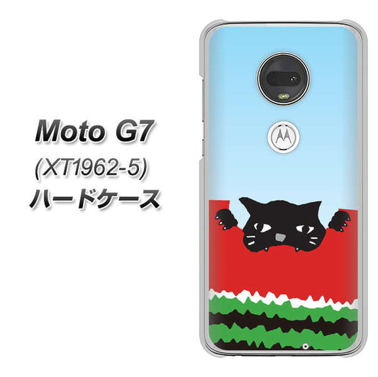 simフリー Moto G7 XT1962-5 高画質仕上げ 背面印刷 ハードケース【IA815 すいかをかじるネコ(大)】
