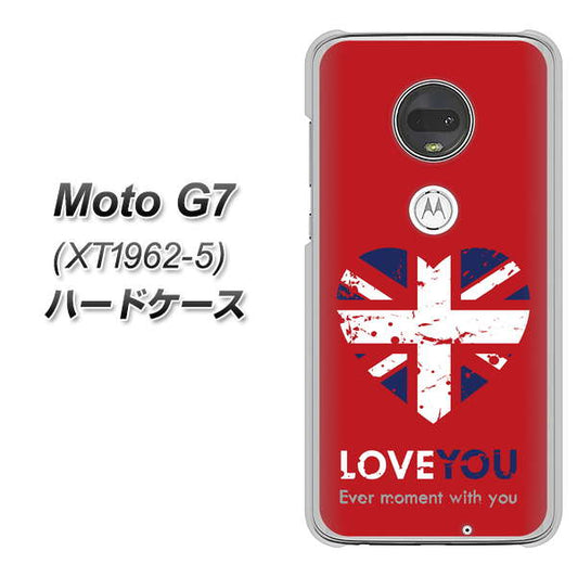 simフリー Moto G7 XT1962-5 高画質仕上げ 背面印刷 ハードケース【SC804 ユニオンジャック ハートビンテージレッド】