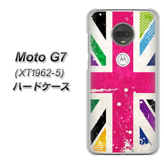 simフリー Moto G7 XT1962-5 高画質仕上げ 背面印刷 ハードケース【SC806 ユニオンジャック ピンクビンテージ】