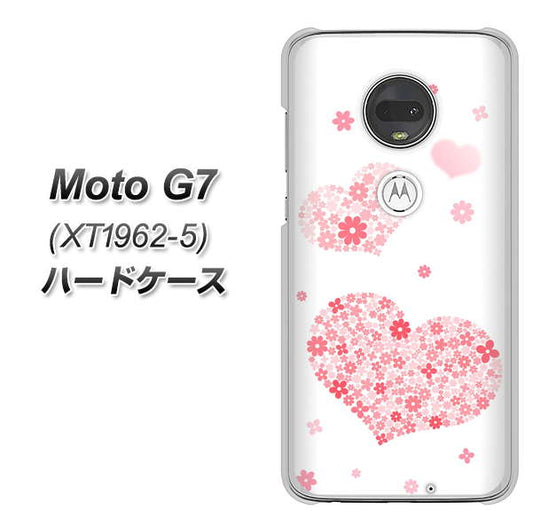 simフリー Moto G7 XT1962-5 高画質仕上げ 背面印刷 ハードケース【SC824 ピンクのハート】