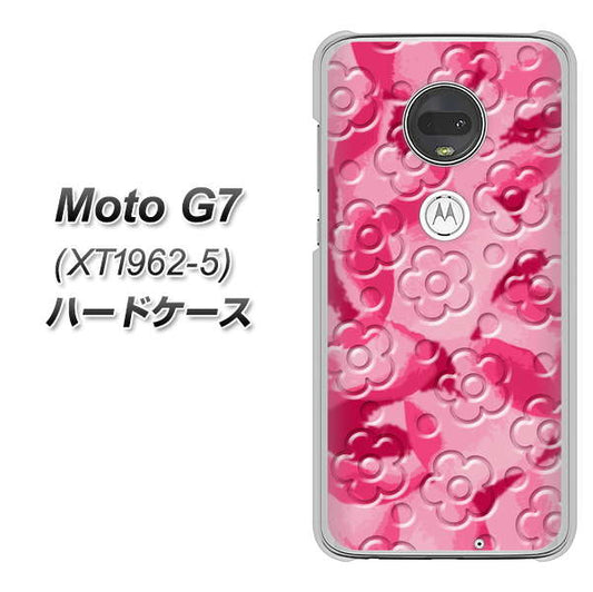 simフリー Moto G7 XT1962-5 高画質仕上げ 背面印刷 ハードケース【SC847 フラワーヴェルニ花濃いピンク（ローズアンディアン）】