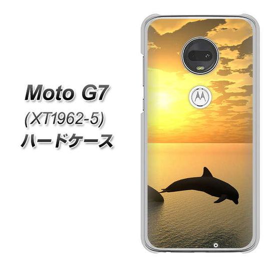 simフリー Moto G7 XT1962-5 高画質仕上げ 背面印刷 ハードケース【VA845 夕暮れのドルフィン】