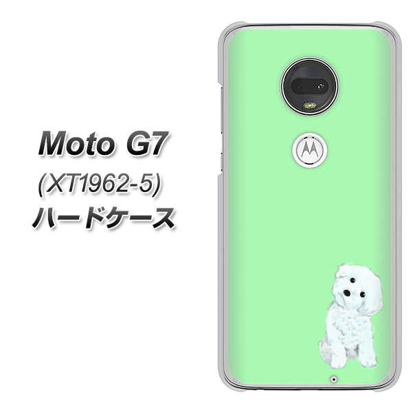 simフリー Moto G7 XT1962-5 高画質仕上げ 背面印刷 ハードケース【YJ071 トイプードルホワイト(グリーン)】