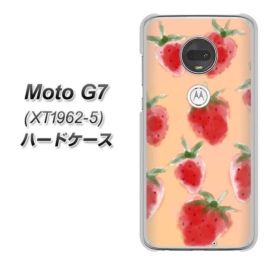 simフリー Moto G7 XT1962-5 高画質仕上げ 背面印刷 ハードケース【YJ179 イチゴ 水彩179】