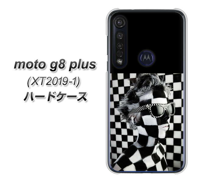 SIMフリー moto g8 plus XT2019-1 高画質仕上げ 背面印刷 ハードケース【357 bk&wh】