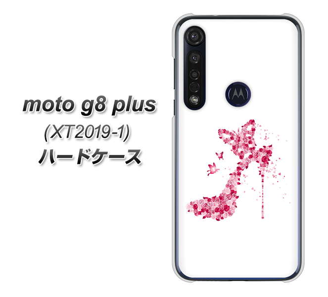 SIMフリー moto g8 plus XT2019-1 高画質仕上げ 背面印刷 ハードケース【387 薔薇のハイヒール】