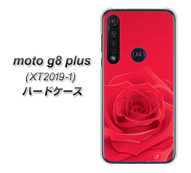 SIMフリー moto g8 plus XT2019-1 高画質仕上げ 背面印刷 ハードケース【395 赤いバラ】