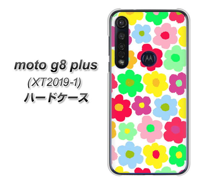 SIMフリー moto g8 plus XT2019-1 高画質仕上げ 背面印刷 ハードケース【758 ルーズフラワーカラフル】