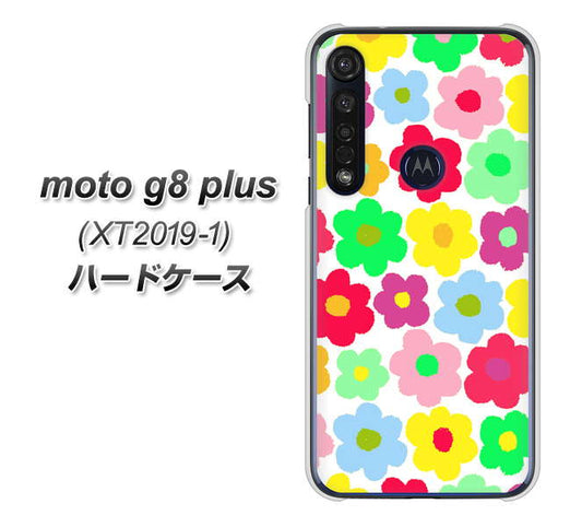 SIMフリー moto g8 plus XT2019-1 高画質仕上げ 背面印刷 ハードケース【758 ルーズフラワーカラフル】