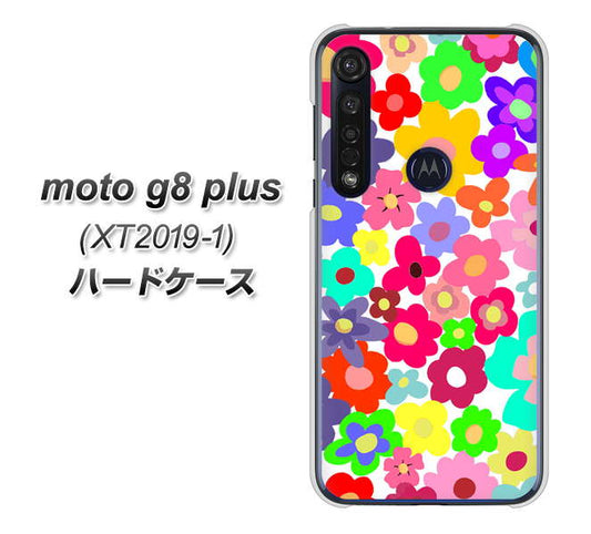 SIMフリー moto g8 plus XT2019-1 高画質仕上げ 背面印刷 ハードケース【782 春のルーズフラワーWH】