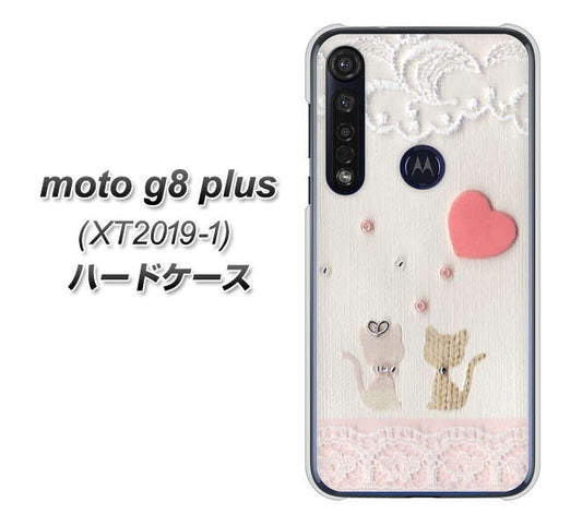 SIMフリー moto g8 plus XT2019-1 高画質仕上げ 背面印刷 ハードケース【1104 クラフト写真ネコ(ハートM)】