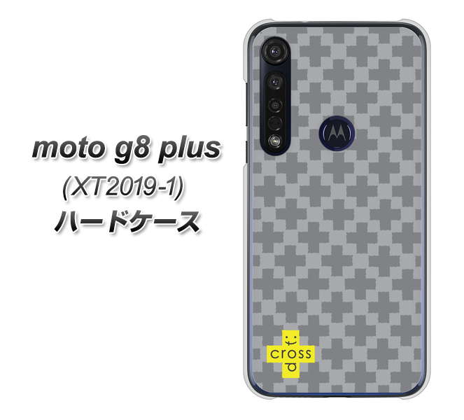SIMフリー moto g8 plus XT2019-1 高画質仕上げ 背面印刷 ハードケース【IB900 クロスドット_グレー】