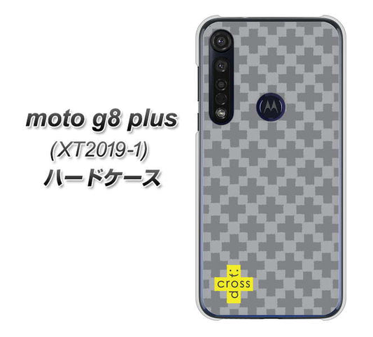 SIMフリー moto g8 plus XT2019-1 高画質仕上げ 背面印刷 ハードケース【IB900 クロスドット_グレー】