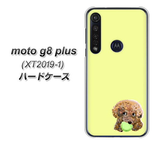 SIMフリー moto g8 plus XT2019-1 高画質仕上げ 背面印刷 ハードケース【YJ056 トイプードル&ボール(イエロー)】