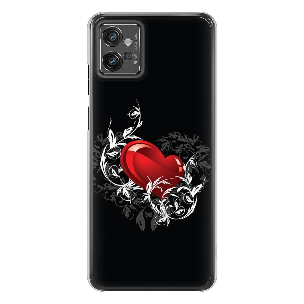 moto g32 高画質仕上げ 背面印刷 ハードケース【032 クリスタルハート】