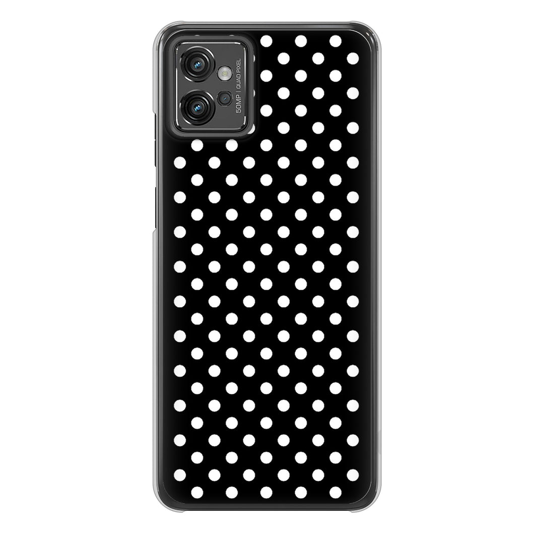 moto g32 高画質仕上げ 背面印刷 ハードケース【059 シンプル柄(水玉) ブラック】
