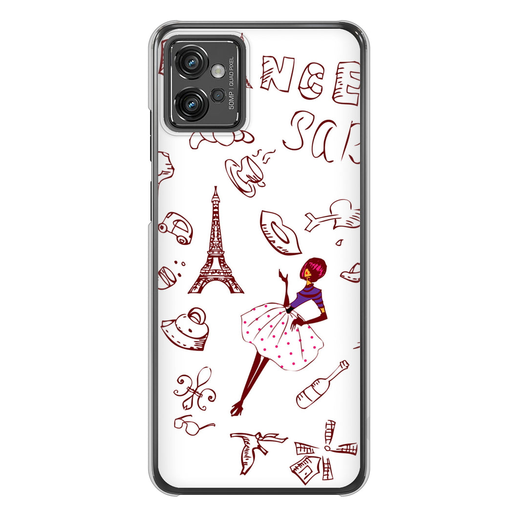 moto g32 高画質仕上げ 背面印刷 ハードケース LOVE フランス