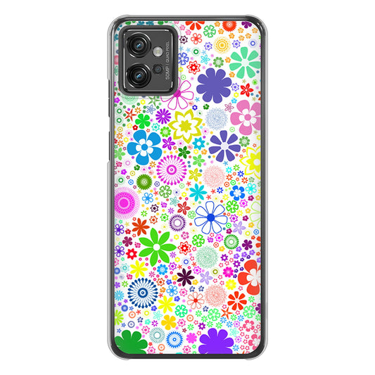 moto g32 高画質仕上げ 背面印刷 ハードケース【308 フラワーミックス】