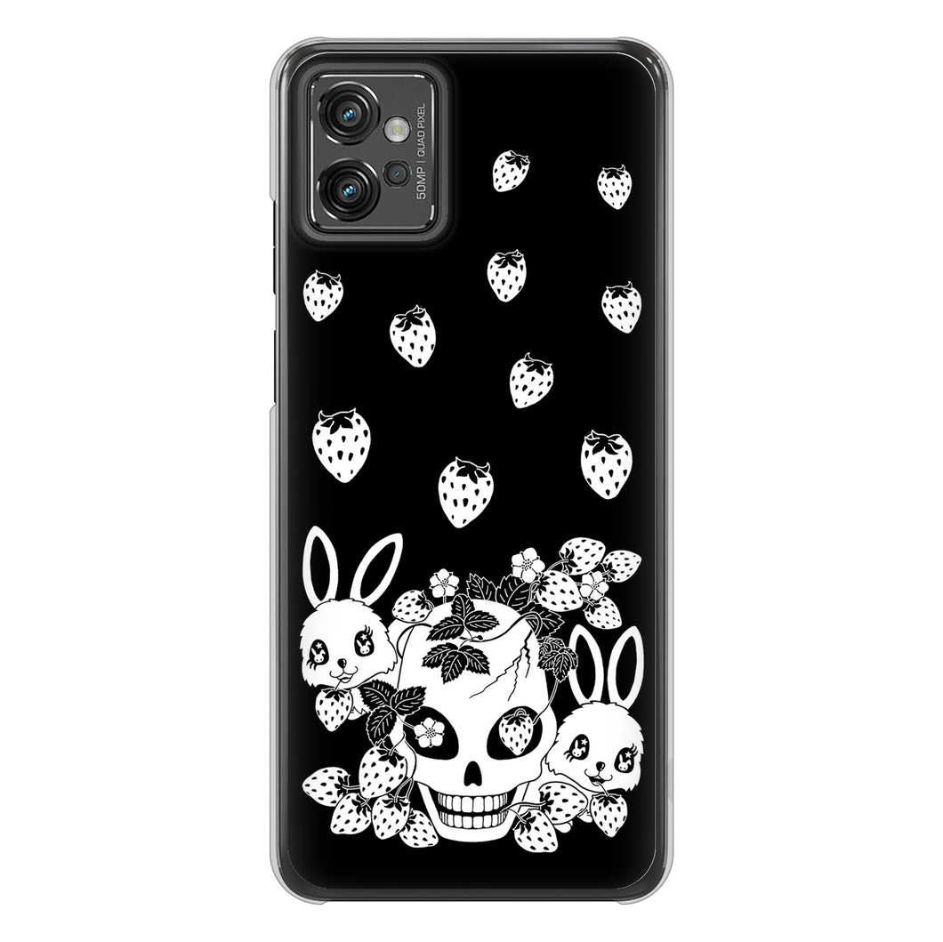 moto g32 高画質仕上げ 背面印刷 ハードケース むかいあぐる 苺兎