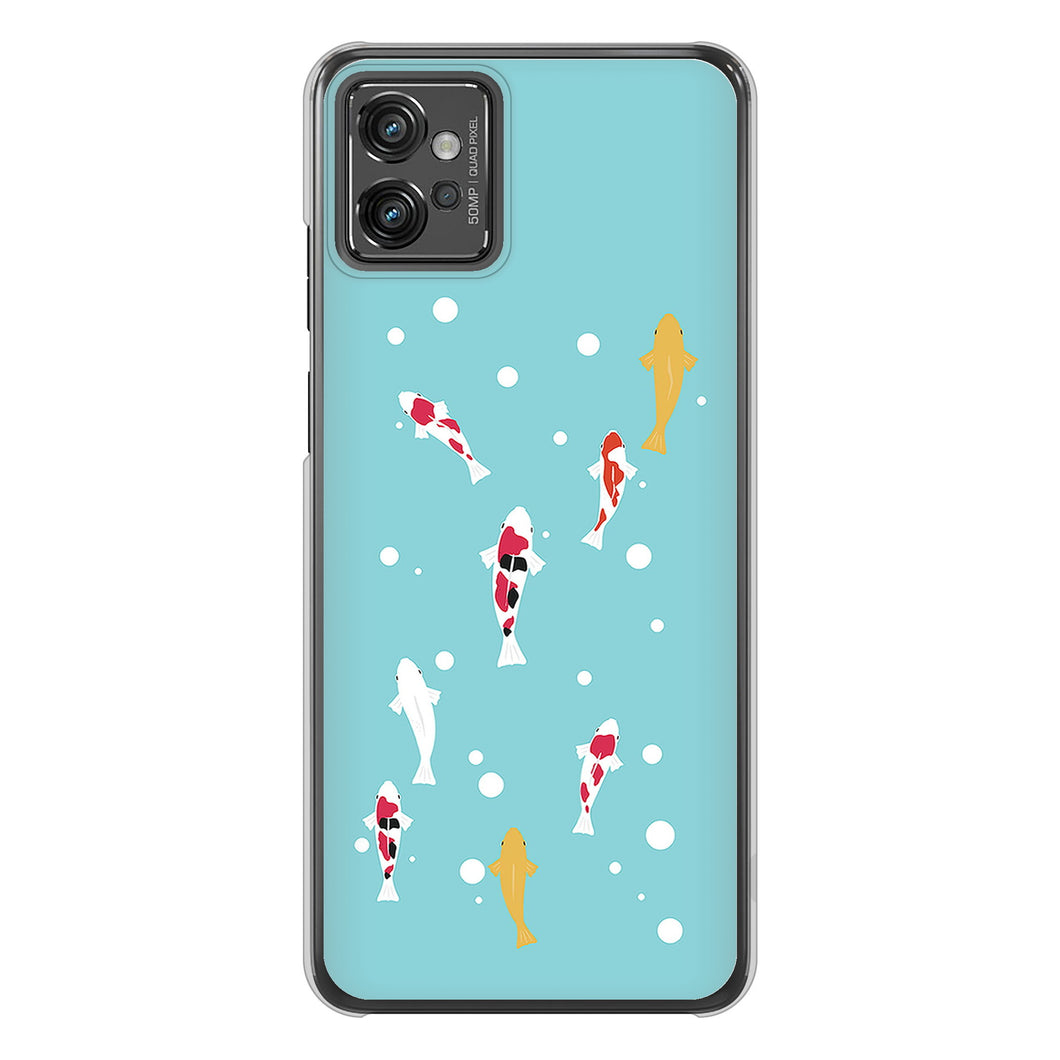 moto g32 高画質仕上げ 背面印刷 ハードケース 【KG800 コイの遊泳】
