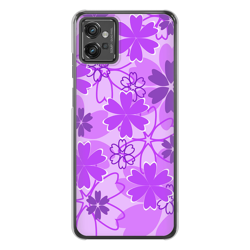 moto g32 高画質仕上げ 背面印刷 ハードケース 重なり合う花
