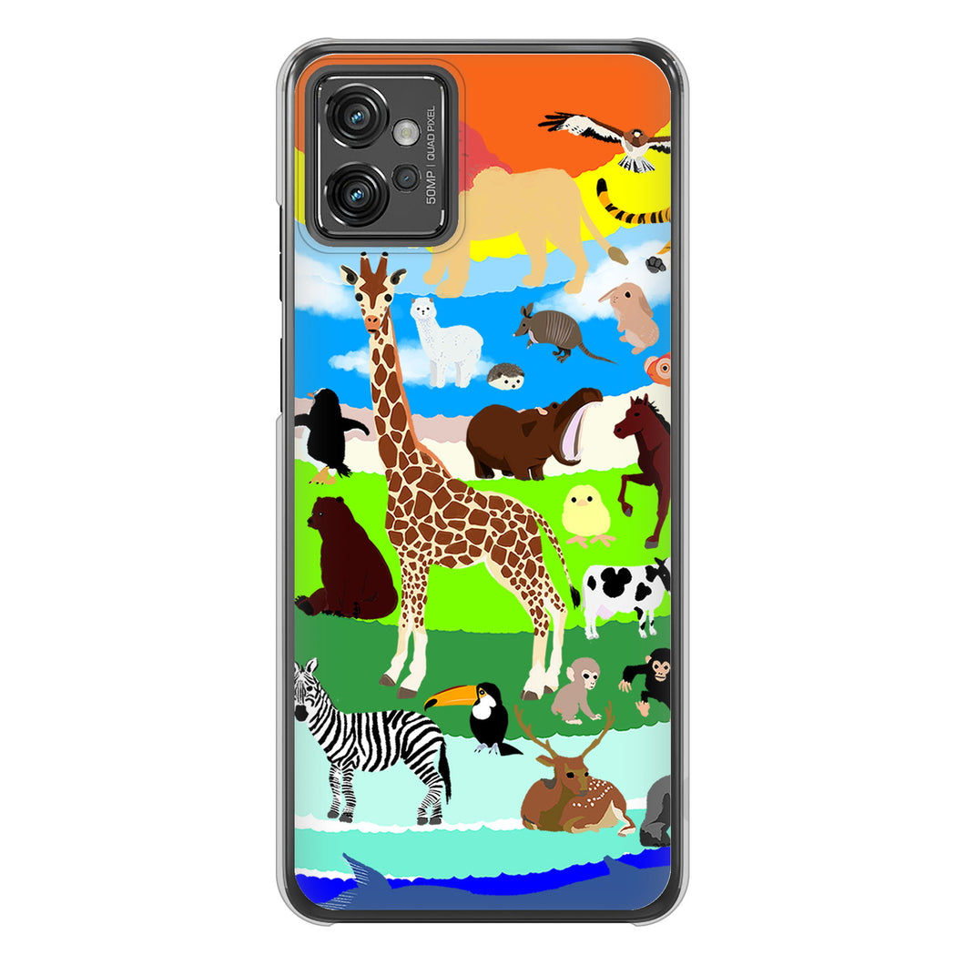 moto g32 高画質仕上げ 背面印刷 ハードケース 【YJ201 アニマルプラネット】