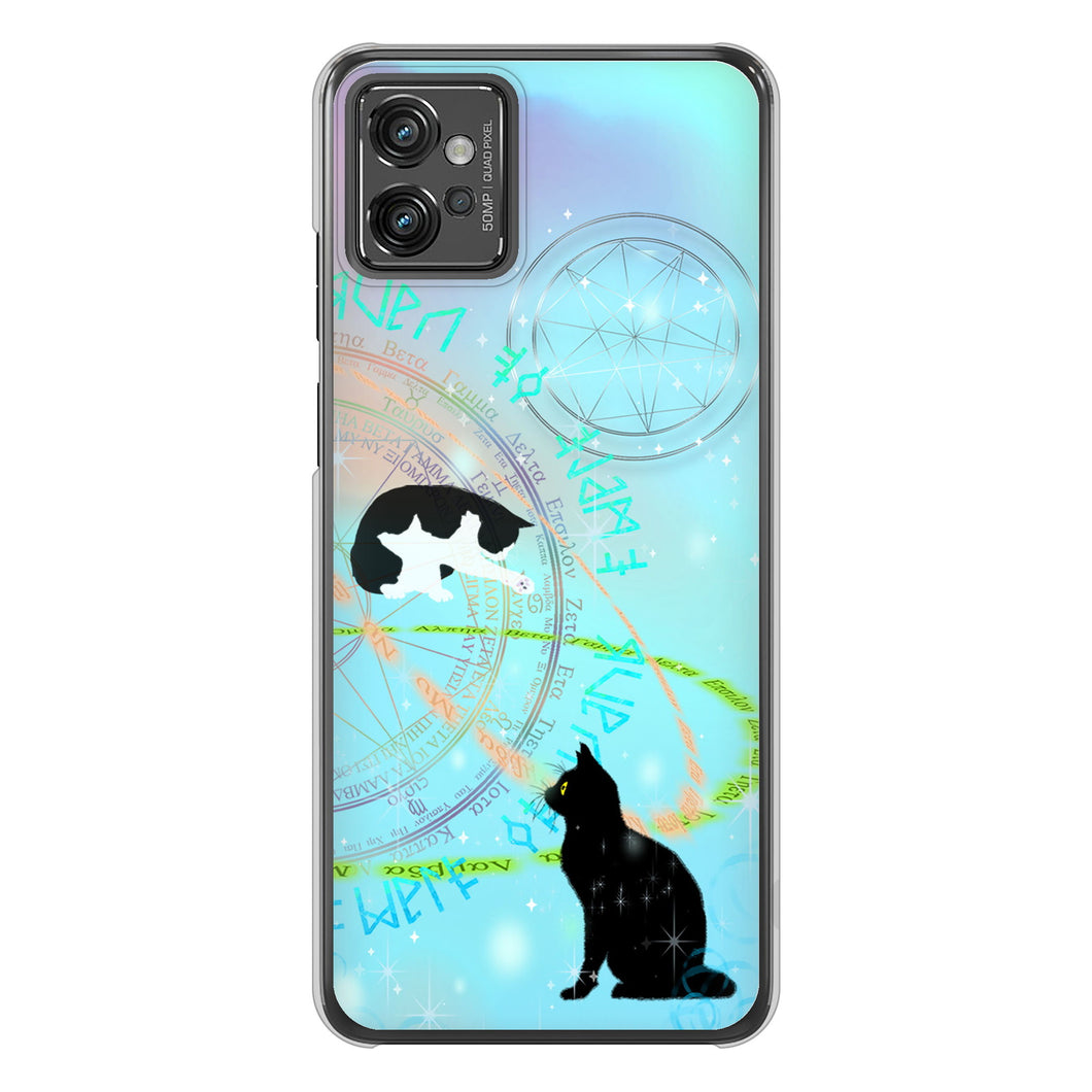 moto g32 高画質仕上げ 背面印刷 ハードケース 魔法陣猫