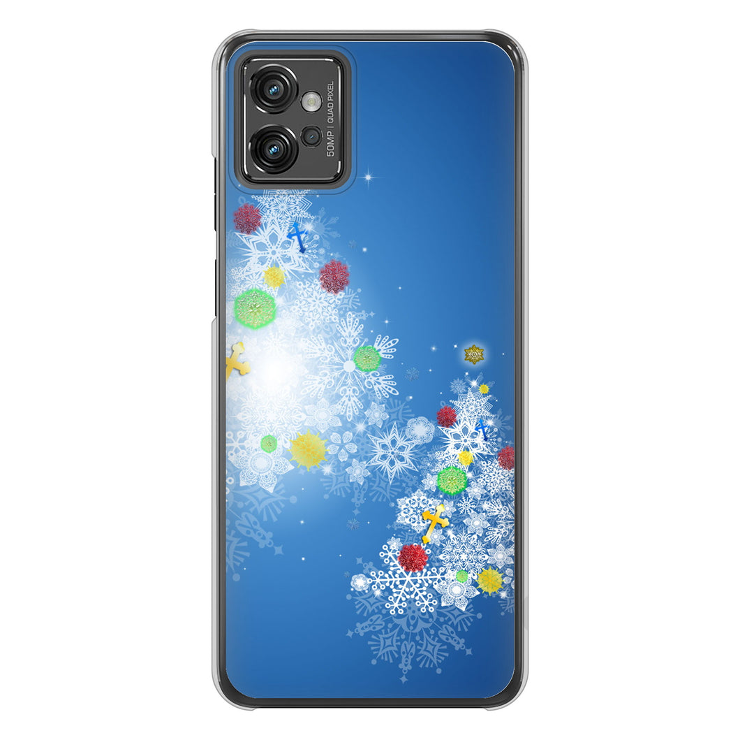 moto g32 高画質仕上げ 背面印刷 ハードケース【YJ347 クリスマスツリー】