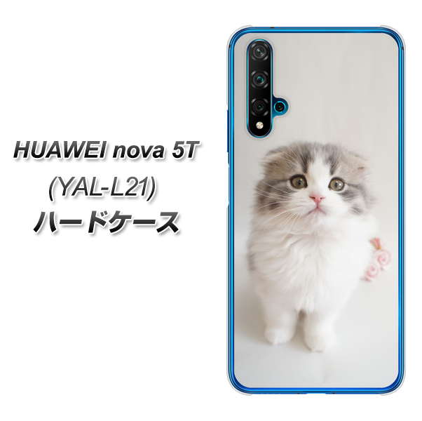 HUAWEI(ファーウェイ) nova 5T YAL-L21 高画質仕上げ 背面印刷 ハードケース【VA803 まっていますネコ】