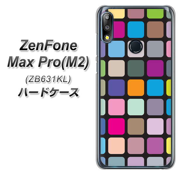 ZenFone(ゼンフォン)Max Pro(M2) ZB631KL 高画質仕上げ 背面印刷 ハードケース【509 カラースクエア】