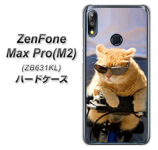 ZenFone(ゼンフォン)Max Pro(M2) ZB631KL 高画質仕上げ 背面印刷 ハードケース【595 にゃんとサイクル】