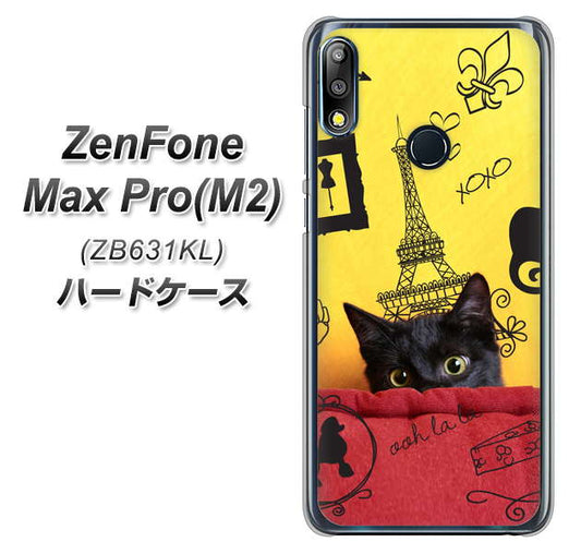 ZenFone(ゼンフォン)Max Pro(M2) ZB631KL 高画質仕上げ 背面印刷 ハードケース【686 パリの子猫】