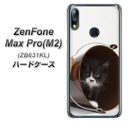 ZenFone(ゼンフォン)Max Pro(M2) ZB631KL 高画質仕上げ 背面印刷 ハードケース【VA800 ネコとバケツ】