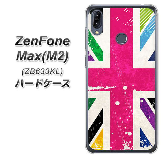 ZenFone(ゼンフォン)Max(M2) ZB633KL 高画質仕上げ 背面印刷 ハードケース【SC806 ユニオンジャック ピンクビンテージ】