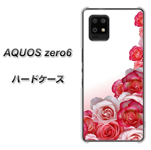 SoftBank アクオスゼロ6 高画質仕上げ 背面印刷 ハードケース【299 薔薇の壁】
