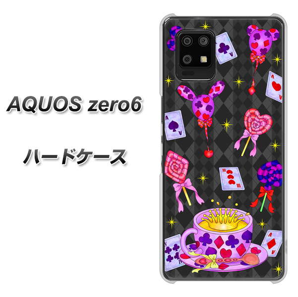 SoftBank アクオスゼロ6 高画質仕上げ 背面印刷 ハードケース【AG818 トランプティー(黒)】
