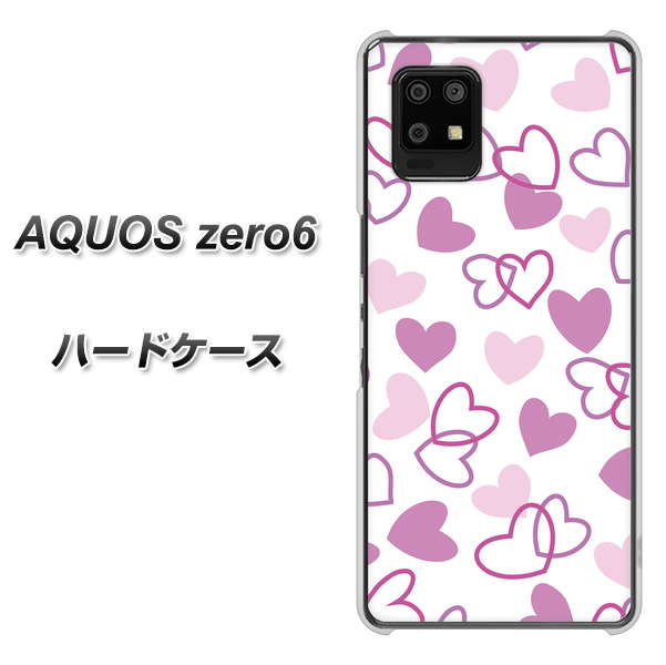 SoftBank アクオスゼロ6 高画質仕上げ 背面印刷 ハードケース【VA928 ハートがいっぱい パープル】