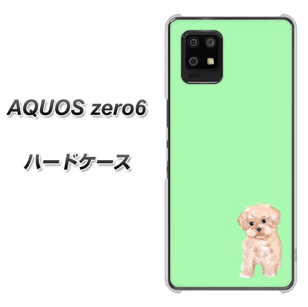 SoftBank アクオスゼロ6 高画質仕上げ 背面印刷 ハードケース【YJ063 トイプードルアプリコット(グリーン)】