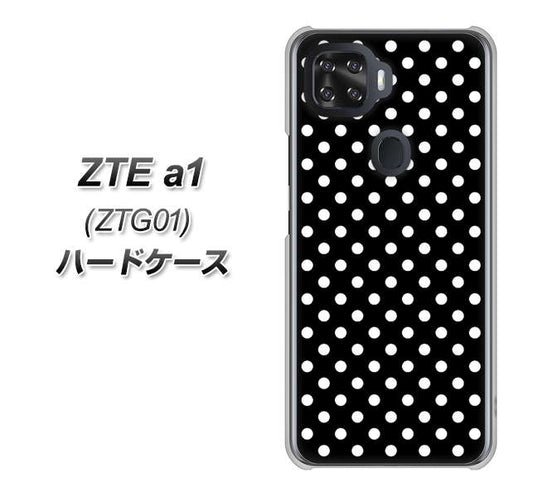 au ZTE a1 ZTG01 高画質仕上げ 背面印刷 ハードケース【059 シンプル柄（水玉） ブラック】