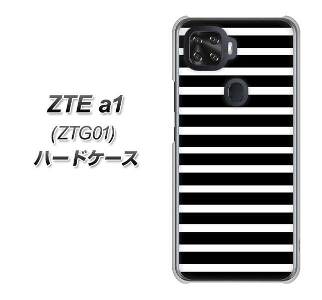 au ZTE a1 ZTG01 高画質仕上げ 背面印刷 ハードケース【330 サイドボーダーブラック】